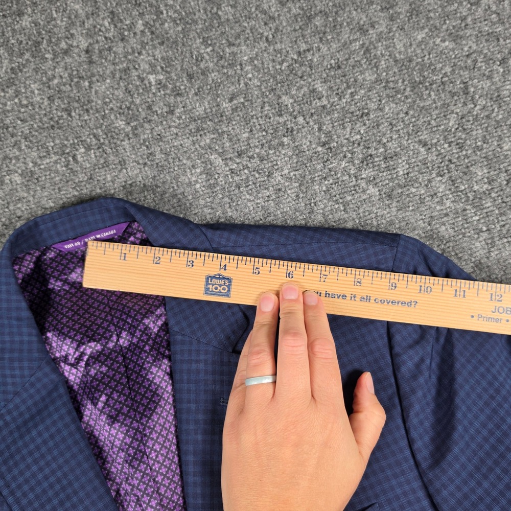 Ted Baker Suit Mens 35R Blue Micro Check Wool Blend Jay CT Slim Fit 2-Piece - Picture 5 of 16